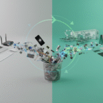 El ciclo de vida de los residuos electrónicos de la fábrica al reciclaje